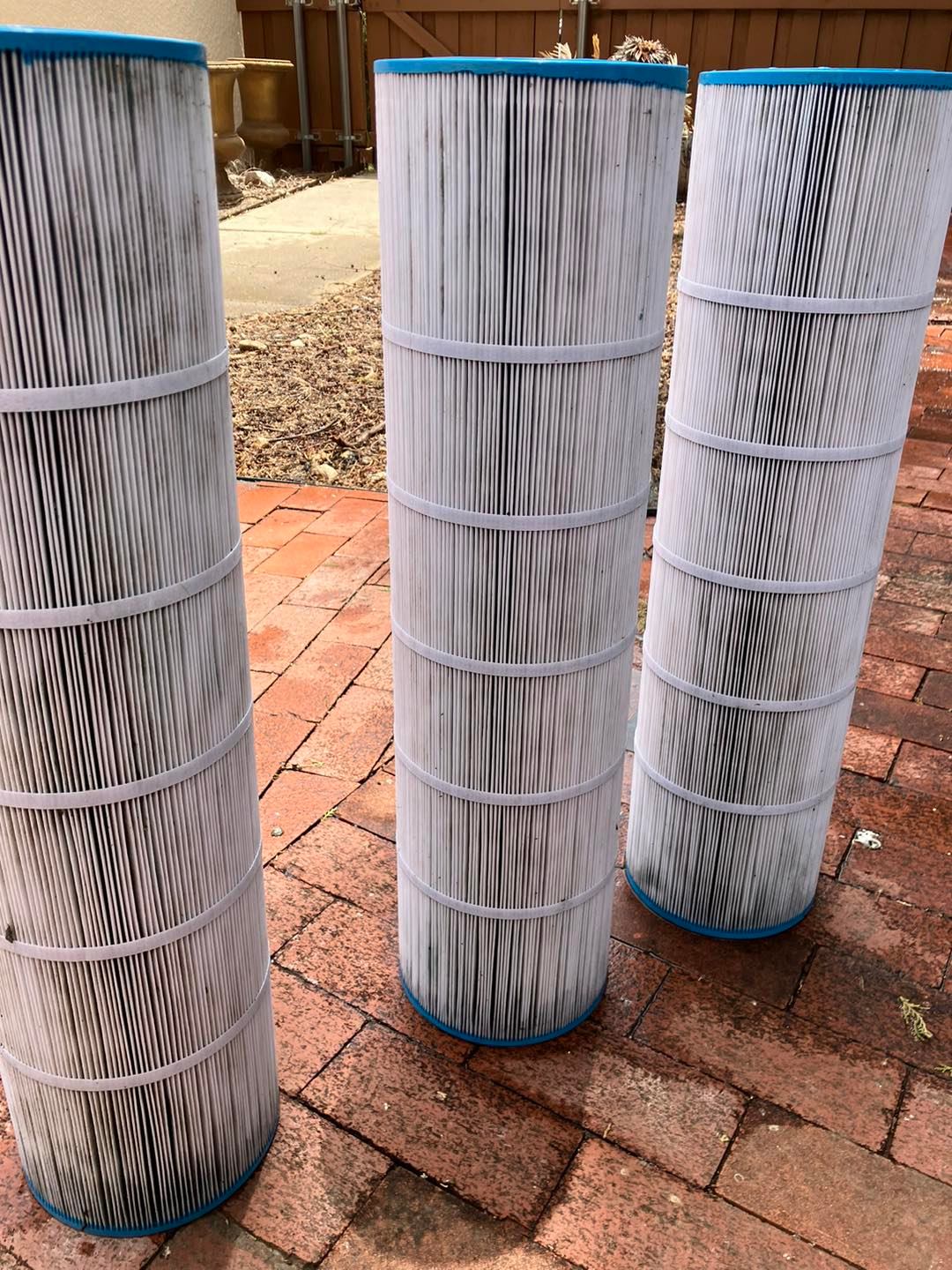 Failed equipment pad rebuilt with a new pump and filter — after